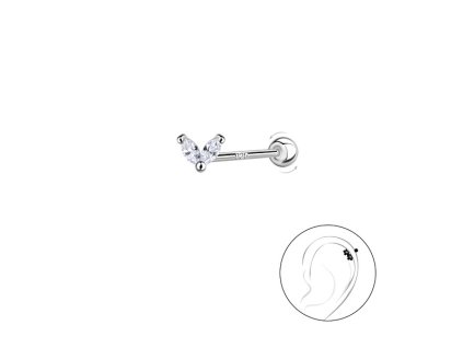 Stříbrný piercing ALI 0.8 x 6 mm