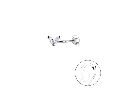 Stříbrný piercing ALI