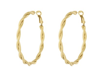 Náušnice kruhy TWISTED Gold 5 cm