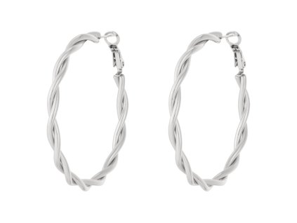 Náušnice kruhy TWISTED Silver 5 cm (3)
