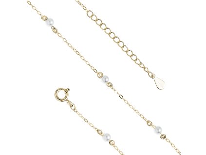 Pozlacený náramek na nohu s perličkami