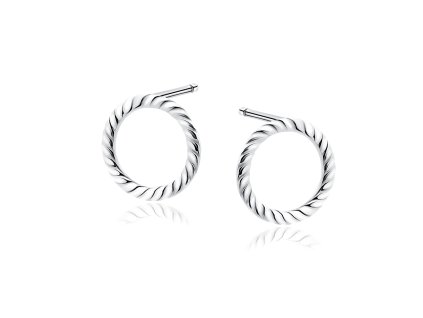 Stříbrné náušnice Twisted Circles