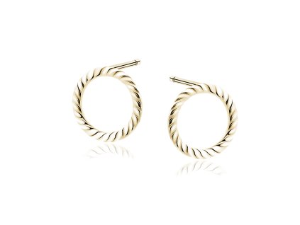 Pozlacené náušnice Twisted Circles