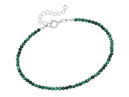 Stříbrný náramek s Malachitem