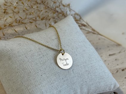 Náhrdelník s gravírováním Gold Filled 13 mm