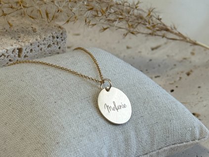 Náhrdelník SOFIA s gravírováním Gold Filled 16 mm