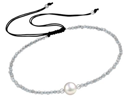 Šňůrkový náramek Labradorit s perličkou