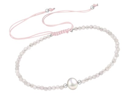 Šňůrkový náramek Růženín s perličkou