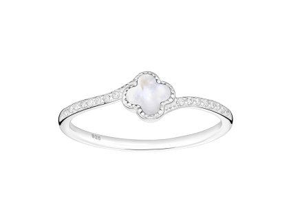 Stříbrný prsten Shell CLOVER