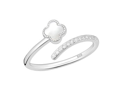 Stříbrný prsten Open Shell CLOVER (1)