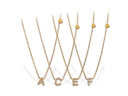 Náhrdelník LETTER with Heart Gold