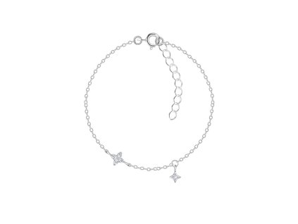 Stříbrný náramek KVĚTINA s hvězdou a Zirkony