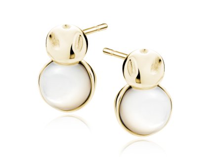 Pozlacené perleťové náušnice MARINA