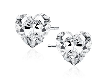 Stříbrné náušnice SRDCE 7 mm