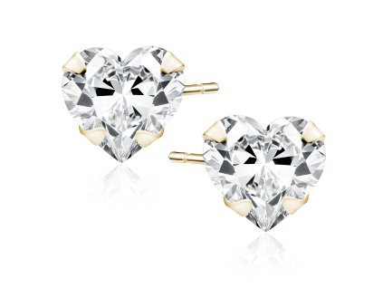 Pozlacené náušnice SRDCE 6 mm