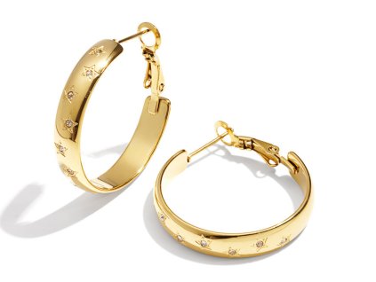 Náušnice kruhy STARS Gold