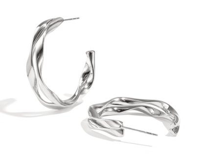 Dvojité náušnice kruhy VIKTORIE Silver (2)