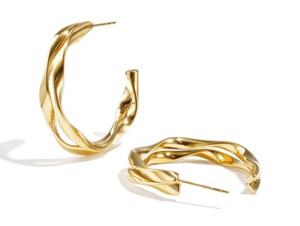 Dvojité náušnice kruhy VIKTORIE Gold