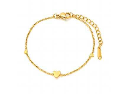 Náramek THREE HEARTS Gold