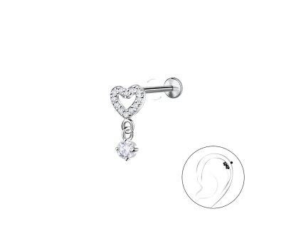 Stříbrná Labreta HEART 1ks