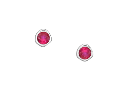 Stříbrné náušnice Birthstone Červenec