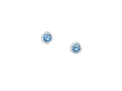 Stříbrné náušnice Birthstone Září