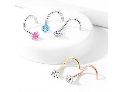 Piercing do nosu Square se Zirkonem