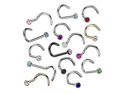 Titanový piercing do nosu se Zirkonem