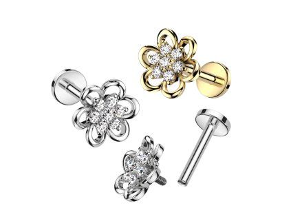 Labreta Hollow Flower se Zirkony