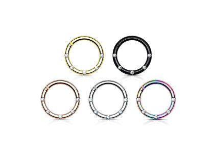 Piercing segment kroužek s Krystaly