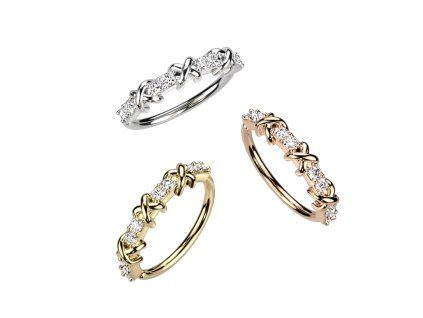 Piercing kroužek Criss Cross se Zirkony