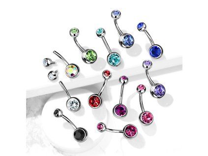 Piercing do pupíku se Zirkony Silver