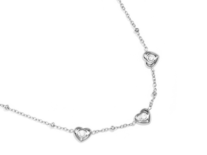Náhrdelník Three Hearts se Zirkony Silver (2)