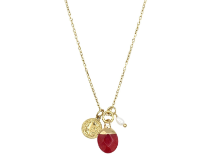 Náhrdelník MAIRE Red Chalcedon Gold