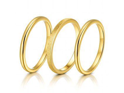 Sada prstenů Pure & Textured Gold