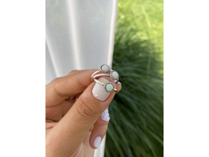 Stříbrný prstýnek Fire Opal (Velikost 8/57)