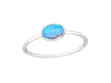 Stříbrný prsten Oval Azure