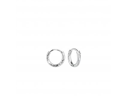 Stříbrné náušnice kruhy Diamond 8 mm  Ag 925/1000