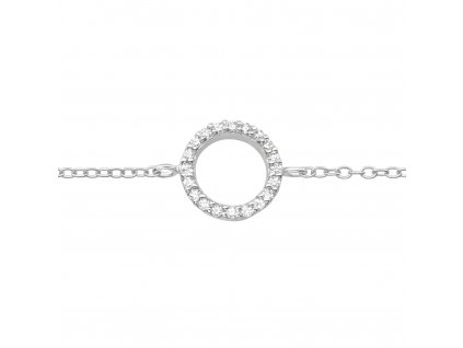 Stříbrný náramek Circle se Zirkony 18cm
