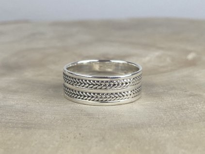 Stříbrný prsten pro muže oxidovaný 8 mm