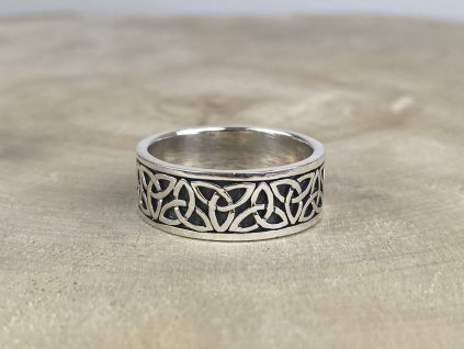 Stříbrný prsten pro muže Celtic oxidovaný 8 mm  Ag 925/1000