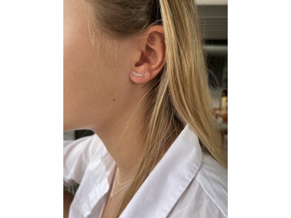 Stříbrné náušnice Geometric s Krystaly