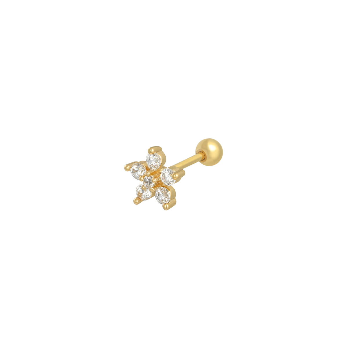 Levně SYLVIENE Piercing FLOWER se Zirkony Gold