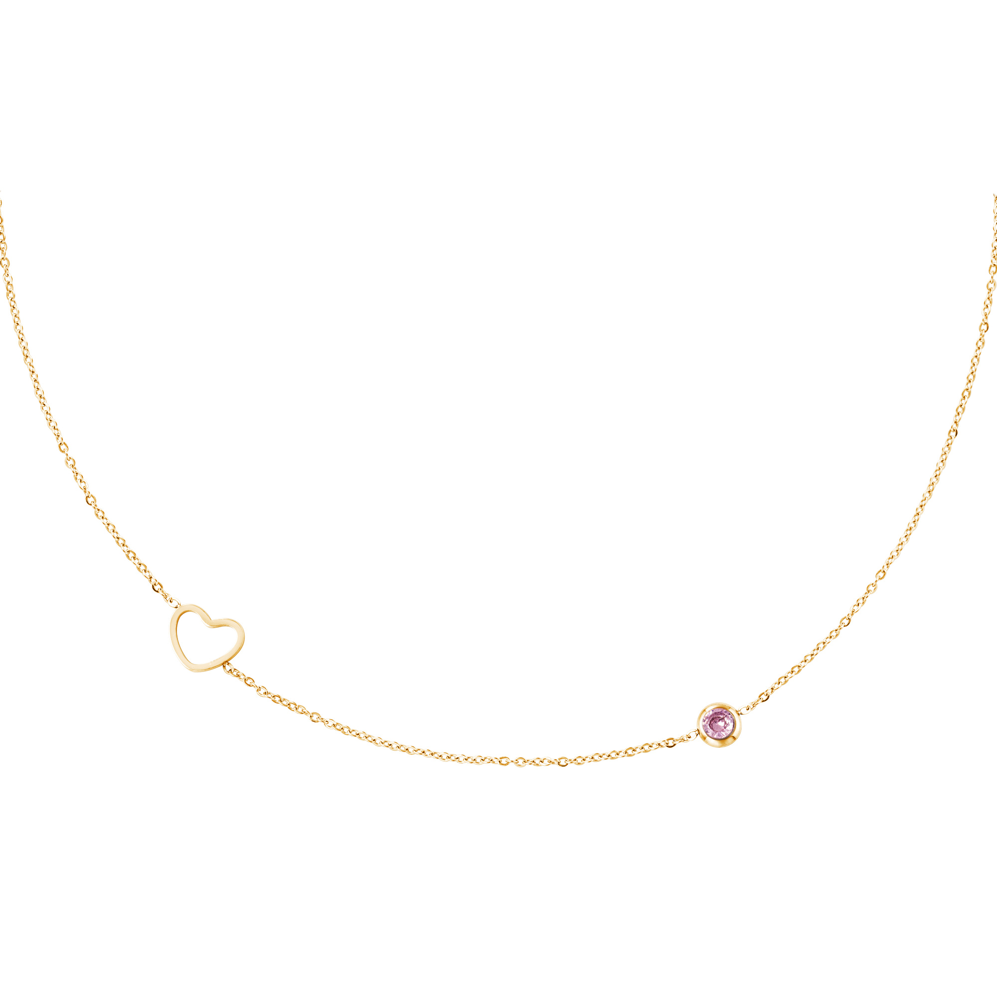 Levně SYLVIENE Náhrdelník choker Birthstone Gold Měsíc narození: Říjen - Zirkon Turmalín
