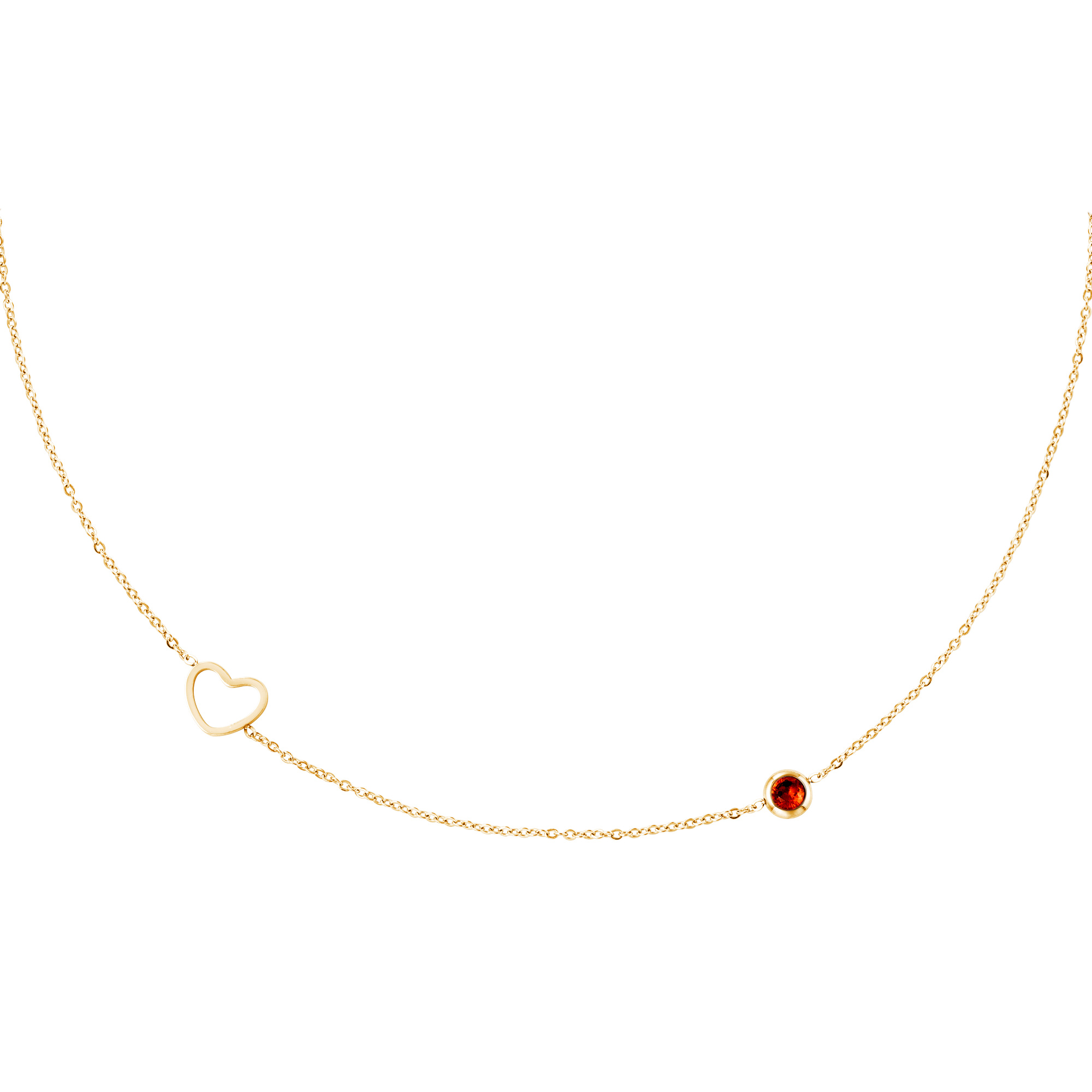 Levně SYLVIENE Náhrdelník choker Birthstone Gold Měsíc narození: Leden - Zirkon Granát