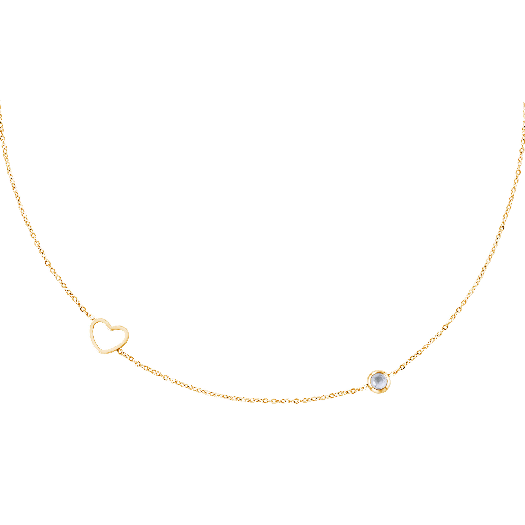 Levně SYLVIENE Náhrdelník choker Birthstone Gold Měsíc narození: Červen - Zirkon Měsíční kámen