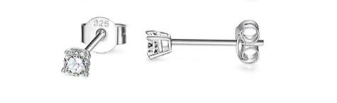 Levně SYLVIENE Stříbrná náušnice SIA 1 ks Velikost zirkonu: 4 mm Ag 925/1000