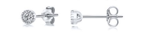 Levně SYLVIENE Stříbrná náušnice MIA 1 ks Velikost zirkonu: 3 mm Ag 925/1000