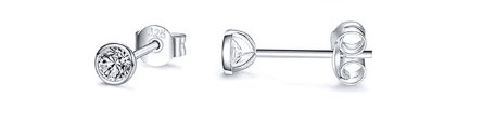Levně SYLVIENE Stříbrná náušnice ELENI 1 ks Velikost zirkonu: 4 mm Ag 925/1000