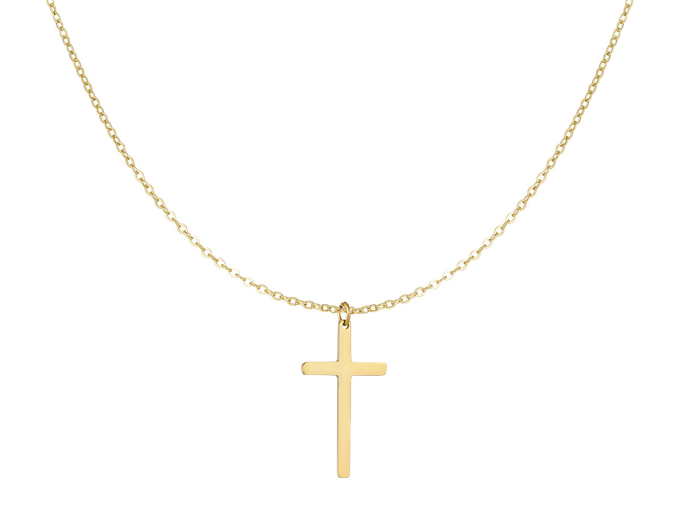 Levně SYLVIENE Náhrdelník CROSS Gold